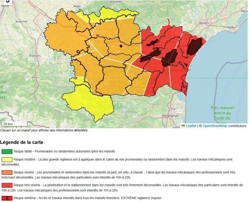 CARTE RISQUE INCENDIE DE L'AUDE