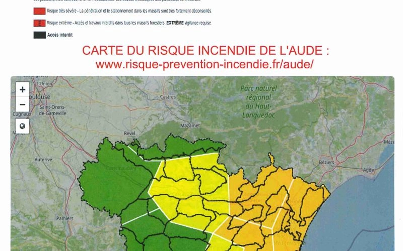 CARTE RISQUE INCENDIE DE L'AUDE